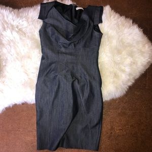 Calvin Klein blue shift midi work dress